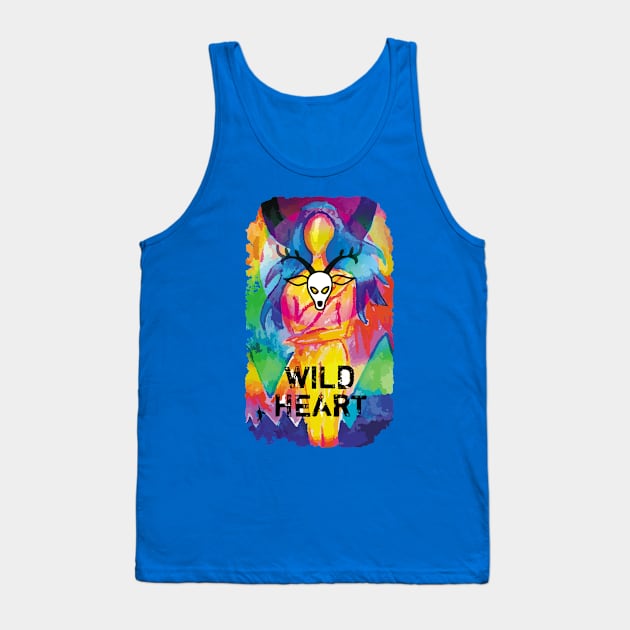 WILD HEART girl portrait in vivid colors Tank Top by Magic, Art, Patterns, Beauty!